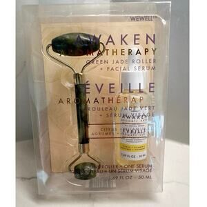Green Jade Roller Facial Serum Set Citrus Vitamin C Wewell Awaken Aromatherapy